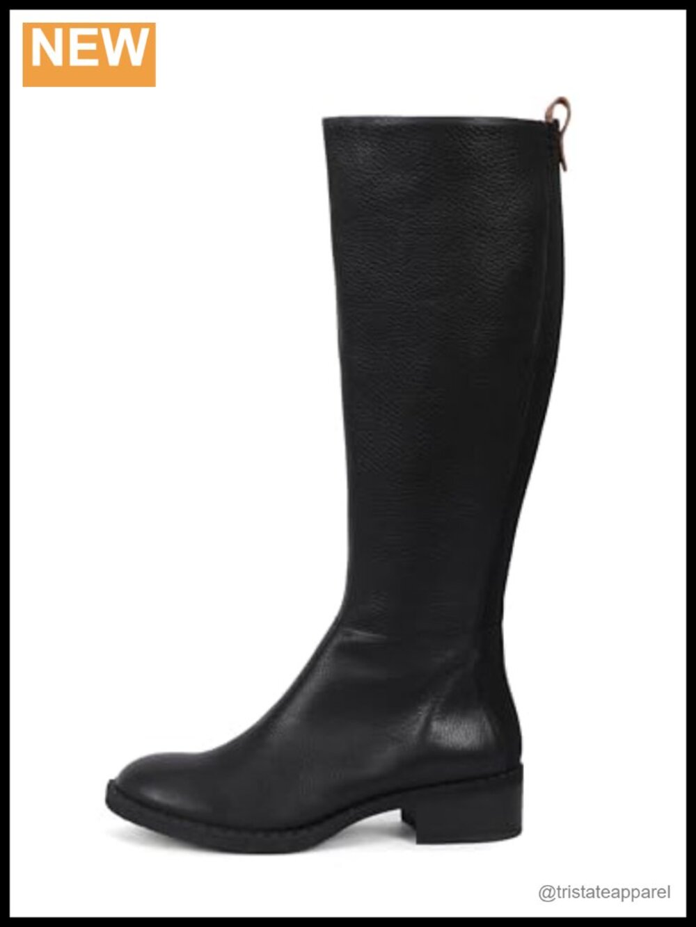 Women's Casual Pull-On Leather Bootie with Round Toe and Block Heel
